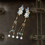 Orchid Flower Hairpin with Rhinestones Girl Hair Clip Headdress