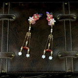 Orchid Flower Hairpin with Rhinestones Girl Hair Clip Headdress