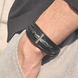 Men's Leather Stainless Bracelet Multi-Layer Cross Jewelry
