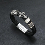 Men's Leather Stainless Bracelet Multi-Layer Cross Jewelry