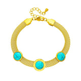 316L Stainless Steel Roman Numerals Stone Charm Bracelet
