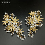 Leaves Hair Clips Wedding Hair Accessories For Women Headpiece Pearls Crystal