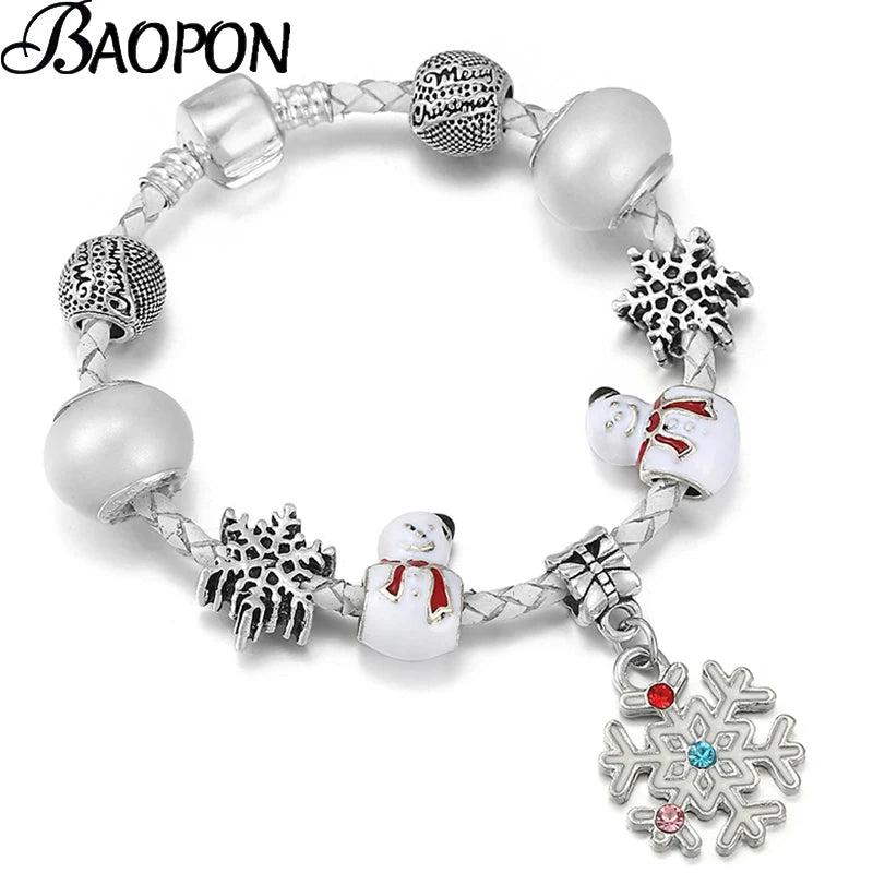 Colorful Unicorn Beads Leather Chain Charm Bracelet
