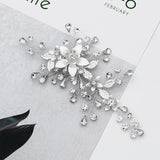Rhinestone Flower Hair Clips for Women Silver Hair Pins Bride Wedding