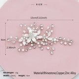 Rhinestone Flower Hair Clips for Women Silver Hair Pins Bride Wedding
