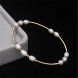 Freshwater Pearl Link Bracelet for Women Lobster Clasp Chain Jewelry