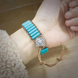 Bohemian Natural Stone Charm Bracelet Bangles