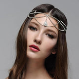 Bling Rhinestone Chain Hair Bohemian Bridal Wedding Flash Crown