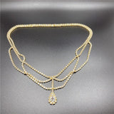 Bling Rhinestone Chain Hair Bohemian Bridal Wedding Flash Crown