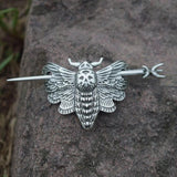 Gothic Skull Moth Hairpin Hair Slide