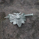 Gothic Skull Moth Hairpin Hair Slide