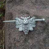 Gothic Skull Moth Hairpin Hair Slide
