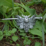 Gothic Skull Moth Hairpin Hair Slide