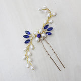 4PCS Crystal Flower Pearl Hair Pins Wedding Jewelry Tiara