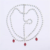Red Drop Head Chain Bridal Hair Accessories Bohemia Forehead Chain