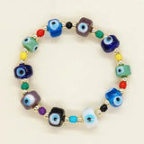 Evil Eye Charm Bohemia Beaded Bangle Bracelet for Women Men Gift