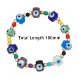 Evil Eye Charm Bohemia Beaded Bangle Bracelet for Women Men Gift