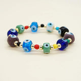 Evil Eye Charm Bohemia Beaded Bangle Bracelet for Women Men Gift
