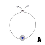 Mothers-Day CZ Adjustable Tennis Chain Brass Eye Bracelets for Women