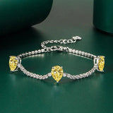 PrinSis Multicolor Drop Shaped Bracelets Wedding Jewelry