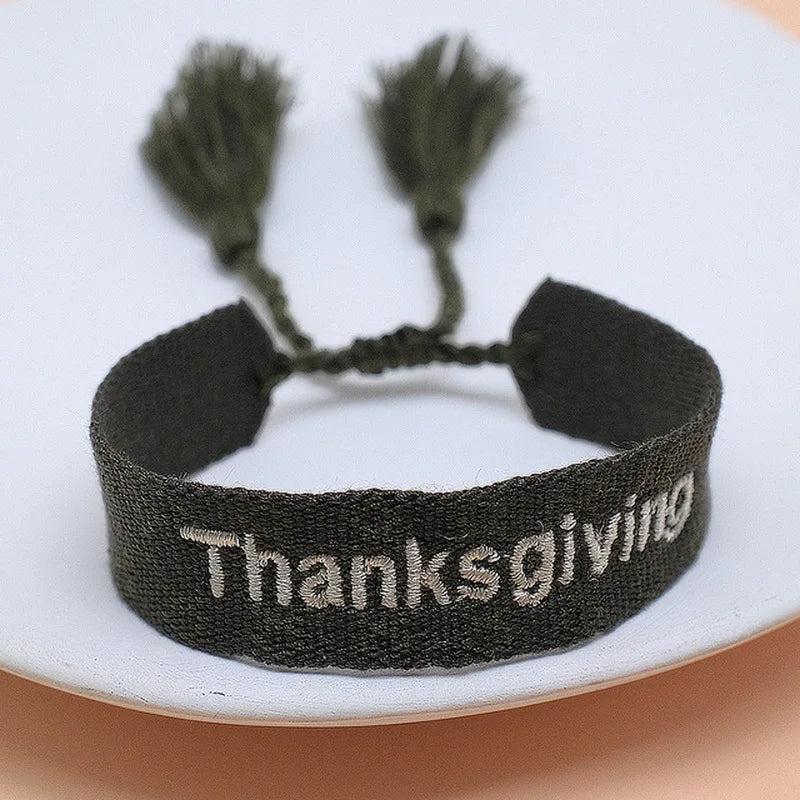 Vintage Thanksgiving Embroidery Bracelets for Women