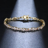 Adjustable Key & Lock CZ Crystal Bracelet Women Jewelry