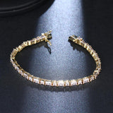 Adjustable Key & Lock CZ Crystal Bracelet Women Jewelry