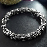 Vintage Stainless Steel Byzantine Bracelet Men Link Chain PUNK Style