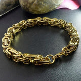 Vintage Stainless Steel Byzantine Bracelet Men Link Chain PUNK Style