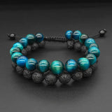 Szelam 8mm Frosted Stone Beaded Bracelet Yoga Bracelets