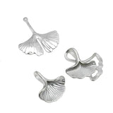Stainless Steel Ginkgo Leaf Charms Autumn Plant Foliage Pendant