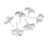 Stainless Steel Ginkgo Leaf Charms Autumn Plant Foliage Pendant