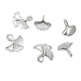Stainless Steel Ginkgo Leaf Charms Autumn Plant Foliage Pendant