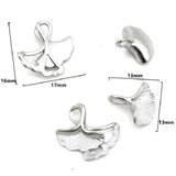 Stainless Steel Ginkgo Leaf Charms Autumn Plant Foliage Pendant