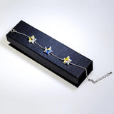 Star Beads Chain Bracelet Crystals Lucky Knots Silver Jewelry