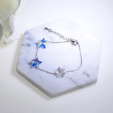 Star Beads Chain Bracelet Crystals Lucky Knots Silver Jewelry