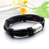 Gokadima Leather Bracelet Men Stainless Steel Magnet Clasp WL012