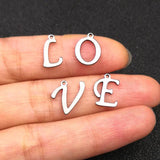 30pcs Stainless Steel A-Z Letter Charms for Necklace Bracelet Jewelry Making