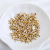 3pcs 14k Plated Starfish Pendants Crystal Charms DIY Jewelry Making