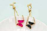 Colorful Crystal Zircon Butterfly Bracelet Copper Chain Boho Jewelry