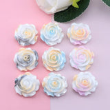 10Pcs 28mm Luminous Resin Flower Cabochons DIY Craft Decoration Roses