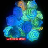 10Pcs 28mm Luminous Resin Flower Cabochons DIY Craft Decoration Roses