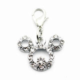 20pcs/lot Crystal Mouse Dangle Charms Lobster Clasp Hanging Charm