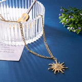 2pcs Golden & Platinum Sun Charms Micro Pave CZ Pendants DIY Necklace Making