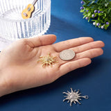 2pcs Golden & Platinum Sun Charms Micro Pave CZ Pendants DIY Necklace Making