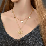 2pcs Golden & Platinum Sun Charms Micro Pave CZ Pendants DIY Necklace Making
