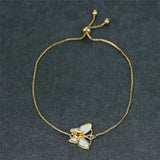 Opal Animal Bracelet Yellow Crystal Oval Stone Butterfly Bracelet
