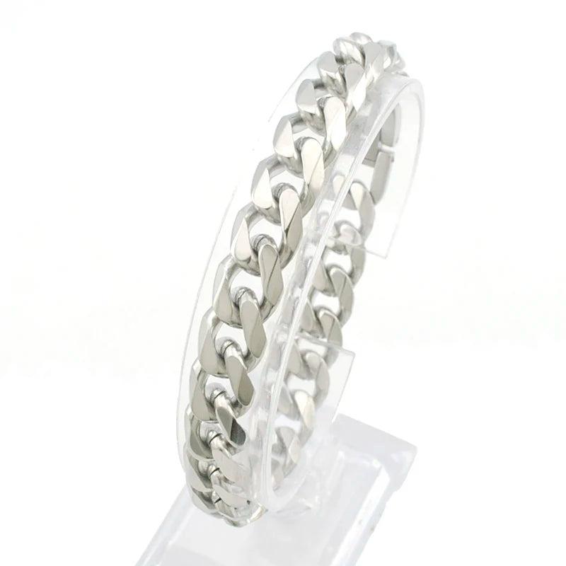 10mm Stainless Steel Men's Bracelet Rock Bangle Male Accessory