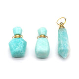 Amazonite Perfume Bottle Pendants for Jewelry Making