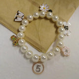 Elastic Glass Pearl Bead Bracelet Jewelry Women